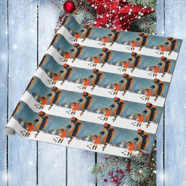 Mata fåglarna på en snödag presentpapper (Skapare uppladdad)