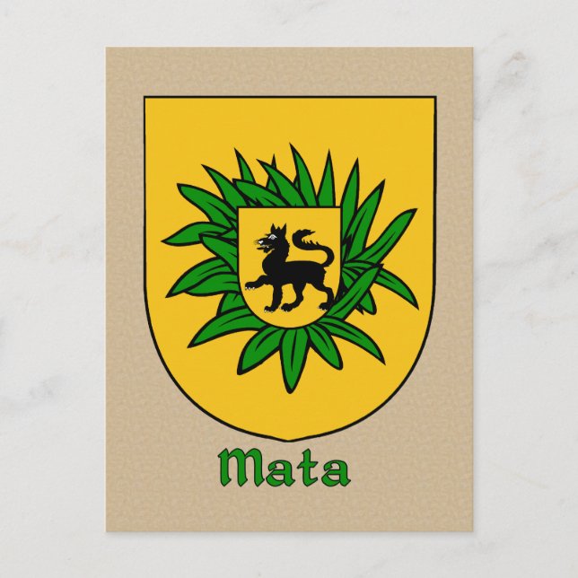 Mata Family Heraldic Shield Vykort (Framsida)