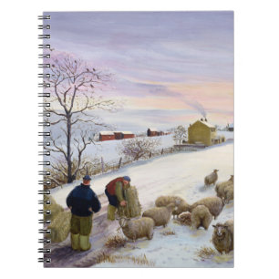Mata får i vinter anteckningsbok