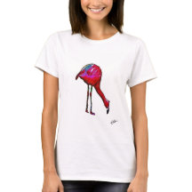 Mata Flamingo i Abstrakt T-Shirt
