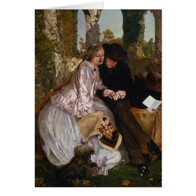 Mäta för vigselringen, 1855 hälsningskort (Framsidan)