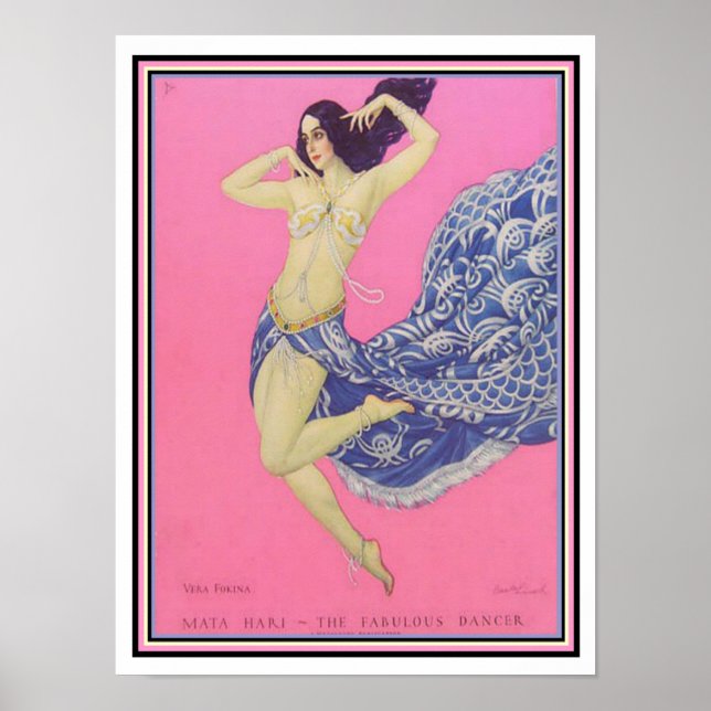 Mata Hari Art Deco-utskrift Poster (Framsidan)