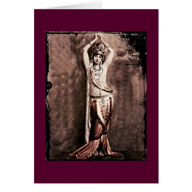 Mata Hari Belly Dancer Costume Hälsningskort (Framsidan)