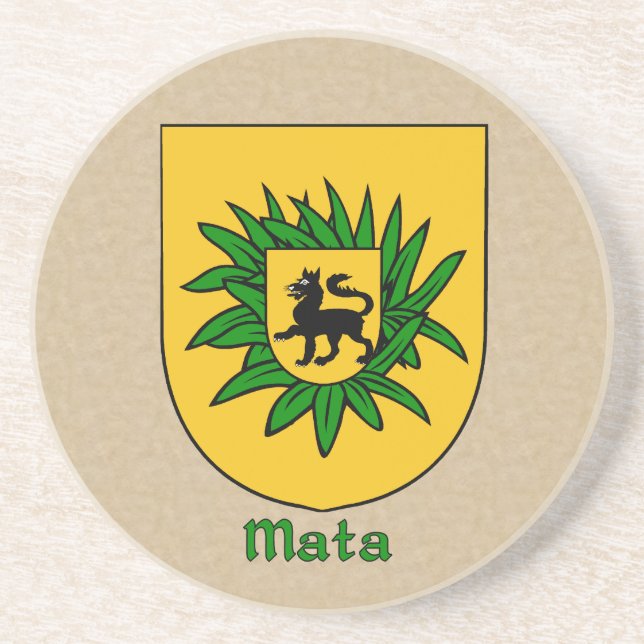 Mata Heraldic Shield Underlägg Sandsten (Framsidan)