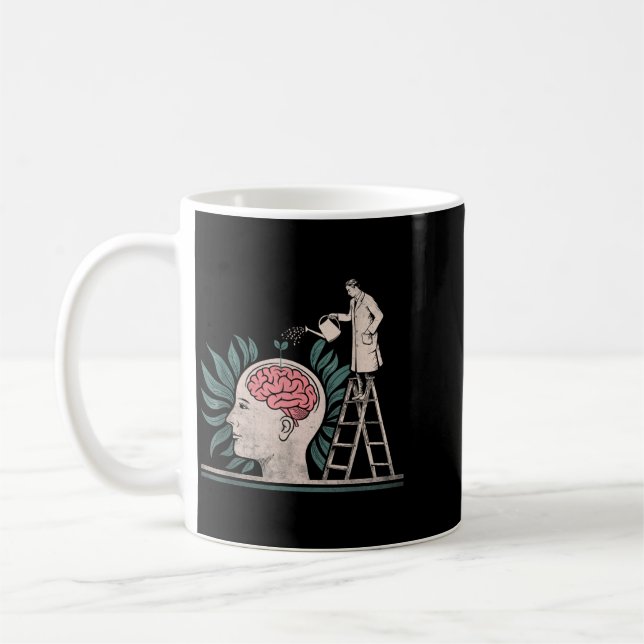 Mata hjärnan medvetenhet om psykisk hälsa förhindr kaffemugg (Vänster)