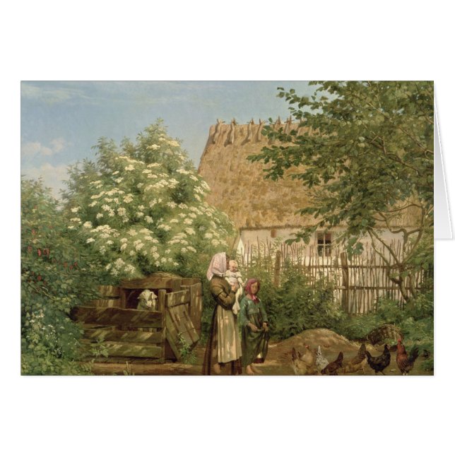 Mata hönorna hälsningskort (Framsidan Horizontal)