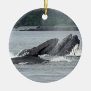 Mata Humpback Whales Julgransprydnad Keramik