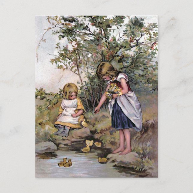 Mata illustration av Vintagen Ankor Vykort (Framsida)