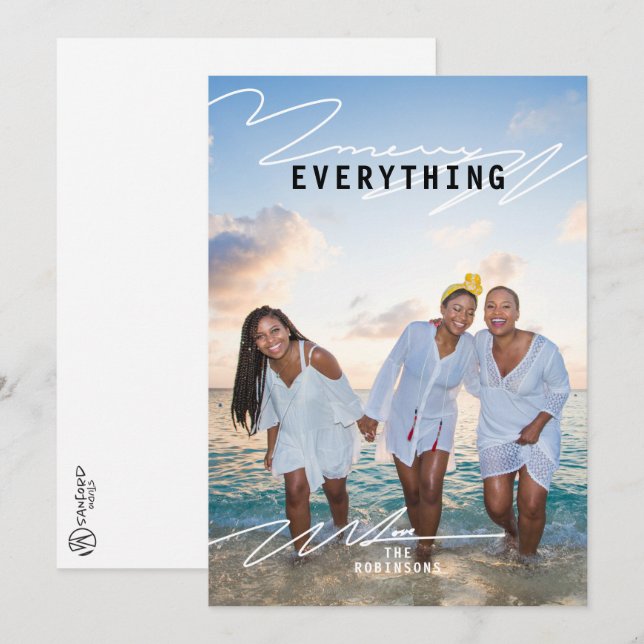 Mata in allt fotopilkort kort (Fram/baksida)