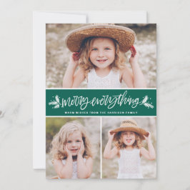 Mata in allt Gräs Grenar Grönt Photo Collage Julkort