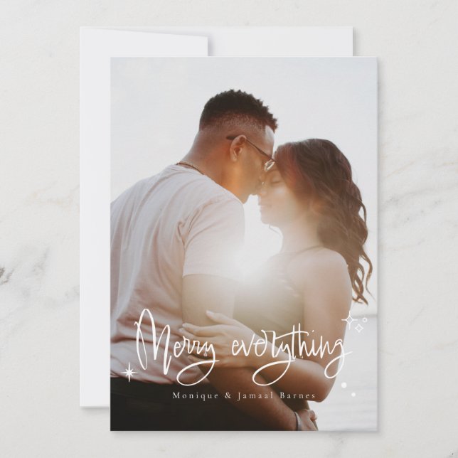 Mata in allt-Helgdag-kort för familjen jul Julkort (Framsida)