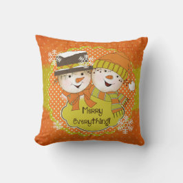 Mata in allt Snögubbars Ett par Helgdag Pillow Kudde