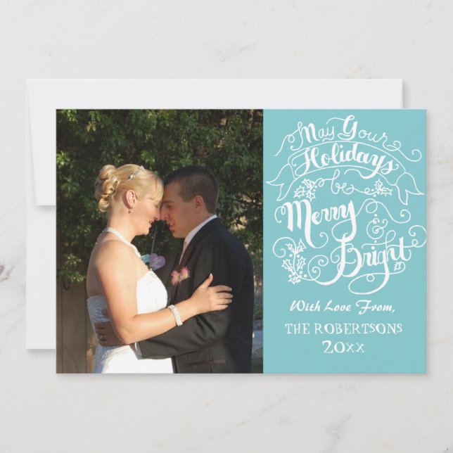 Mata in Bright Helgdagars Modern Photo jul Julkort (Framsida)