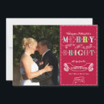 Mata in Bright Helgdagars Modern Photo jul Julkort<br><div class="desc">FÄRG PALETTE: Vattenslatblått, kalk, emerald grönt, rött och vitt DESIGN COLLECTION: Colorful, Modern Merry & Bright themed, chalkboard doodle art, grafiskt skript, stil fotofamilj porträtt julkort. Typografin stil skriver: "Önskar en helgdag som är både glad och ljus!" med utrymme för att du ska kunna anpassa kortet med din familj namn,...</div>