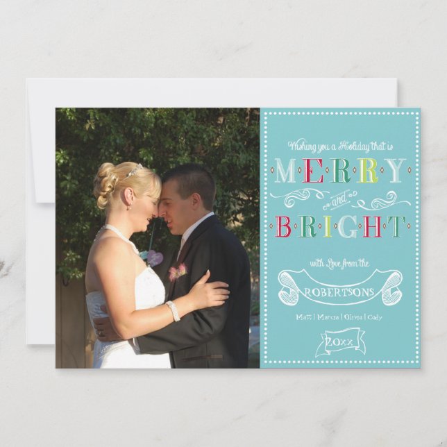 Mata in Bright Helgdagars Modern Photo jul Julkort (Framsida)