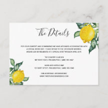 Mata in kort för Lemons bröllop