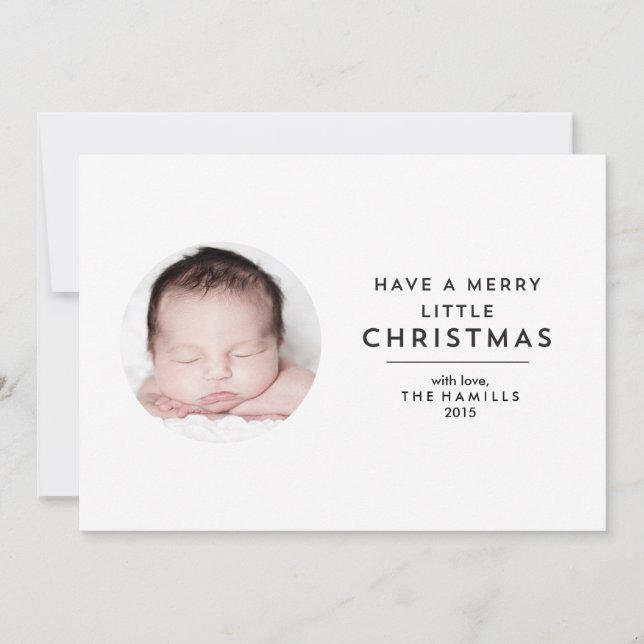 Mata in litet julcirkelfotkort julkort (Framsida)