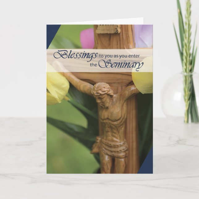 Mata in seminary Wooden Crucifix Kort (Framsida)