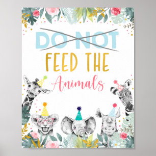 Mata inte Animals Rosa Guld Party-tecken Poster
