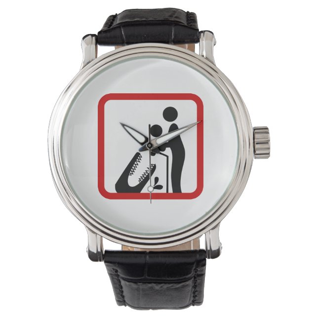 Mata inte Baby till Crokodile Zoo-signalen Armbandsur (Framsida)