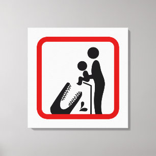 Mata inte Baby till Crokodile Zoo-signalen Canvastryck