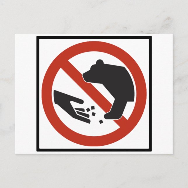 Mata inte Bears Highway Sign Vykort (Framsida)