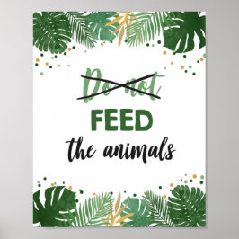 Mata inte djur Tropical Safari Boy Birthday Poster
