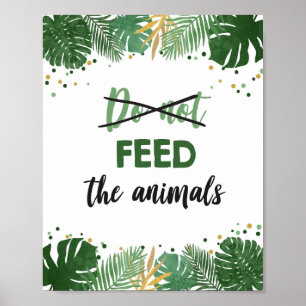 Mata inte djur Tropical Safari Boy Birthday Poster