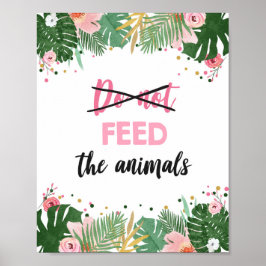 Mata inte djur Tropical Safari Girl Birthday Poster