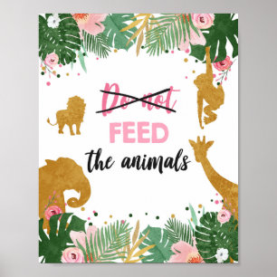 Mata inte djuret Safari Animals Girl Birthday Poster
