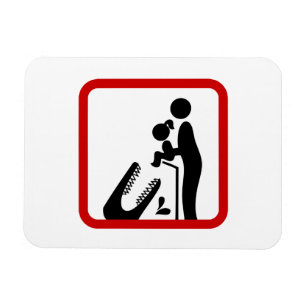 Mata inte dotter till Crokodile Zoo-signalen Magnet
