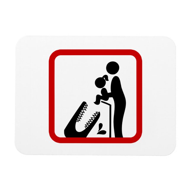 Mata inte dotter till Crokodile Zoo-signalen Magnet (Horisontell)