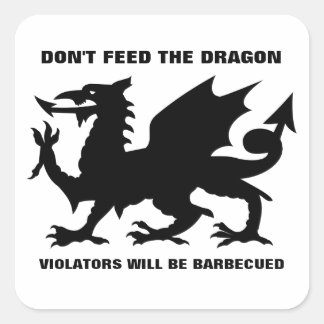 Mata inte Dragon Sticker Fyrkantigt Klistermärke