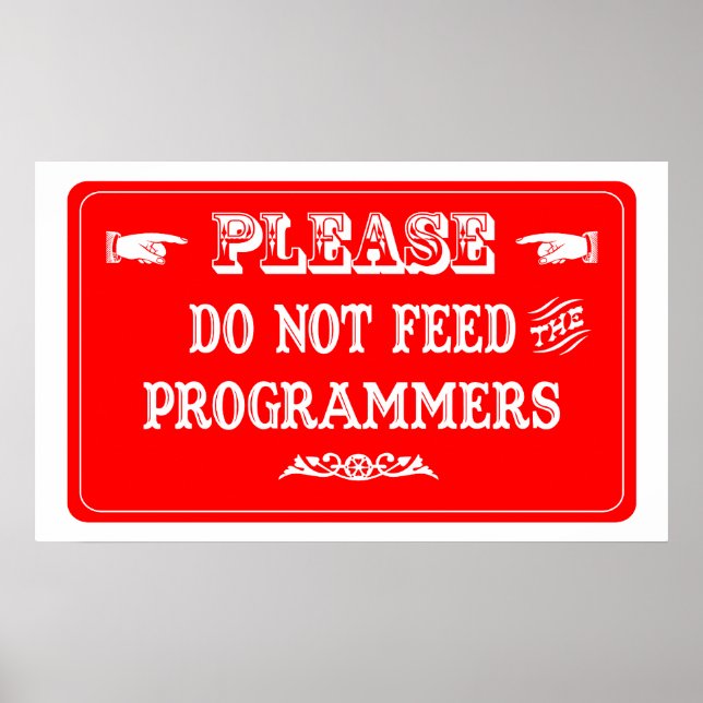 Mata inte programmerare poster (Framsidan)