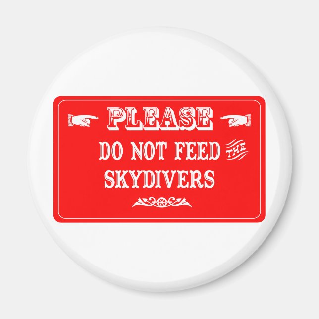 Mata inte Skydivers Magnet (Framsidan)