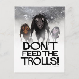 Mata inte Troll Funny Monster Internet Troll Vykort