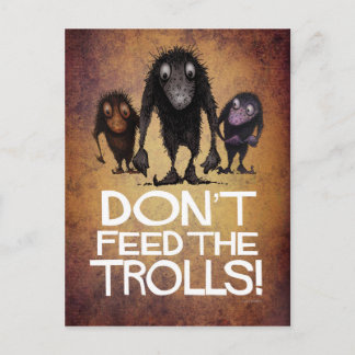Mata inte Troll! - Funny Monster Troll Art Vykort