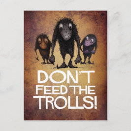 Mata inte Troll! - Funny Monster Troll Art Vykort
