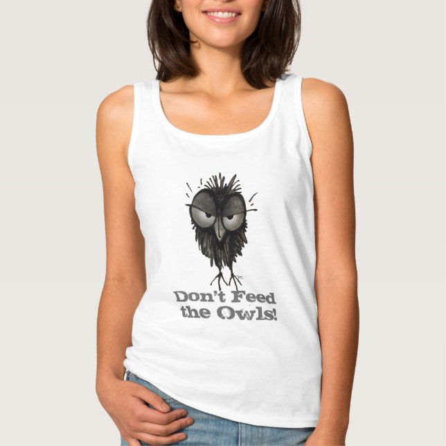 Mata inte Ugglor - Lustigt Uggla Tröja (Framsida)