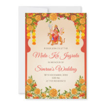 Mata ka Jagrata inbjuder till Chowki puja-inbjudan