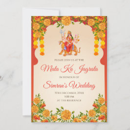 Mata ka Jagrata inbjuder till Chowki puja-inbjudan Inbjudningar