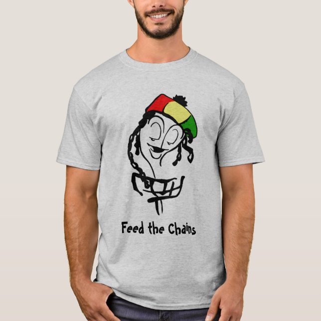 Mata kedjar, den Rasta basketen Tee (Framsida)
