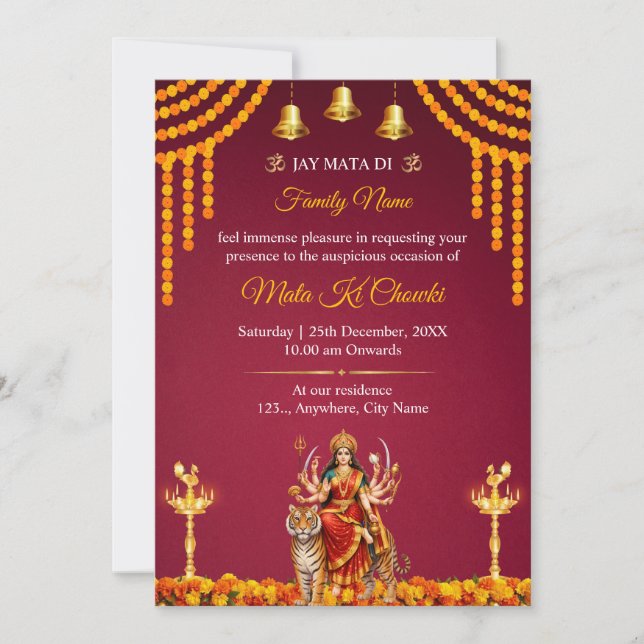 Mata Ki Chowki Inbjudan Mall (Framsida)