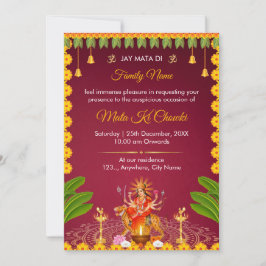 Mata Ki Chowki-inbjudningskort Inbjudningar