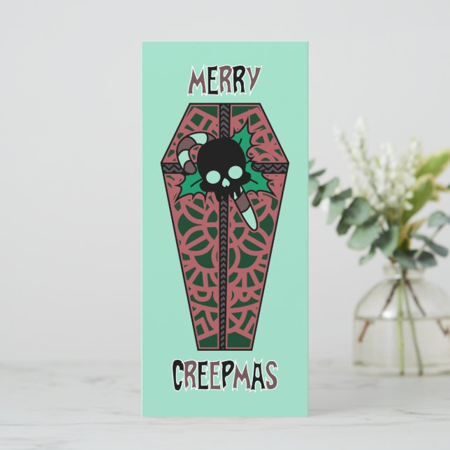 Mata kort för Creepmas-kaffe-Helgdag (Stående Fram)