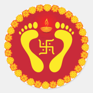 Mata Lakshmi foot Runt Klistermärke