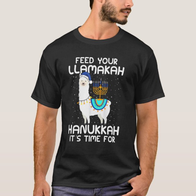 Mata Llamakah Llama Hanukkah Costume Alpaca C T Shirt (Framsida)