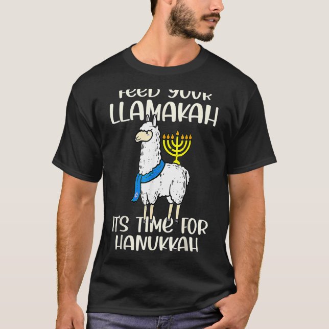 Mata Llamakah Llama Hanukkah Pajamas Chanuka T Shirt (Framsida)