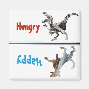 Mata Matat Hund Magnet Hungrig Lycklig Dinosaur Fu