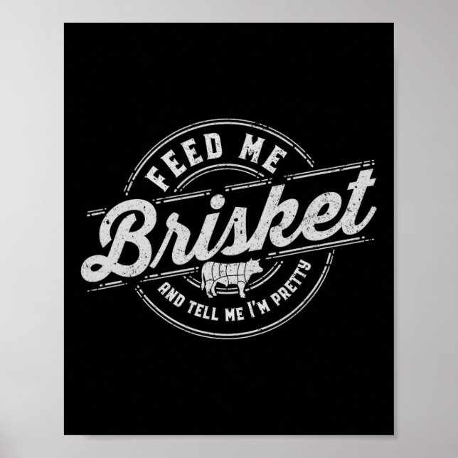 Mata mig Brisket Backyard Bbq Grilling Cookin Poster (Framsidan)